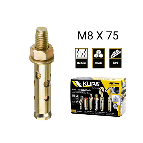KUPA GÖMLEKLİ ÇELİK DÜBEL 8*75